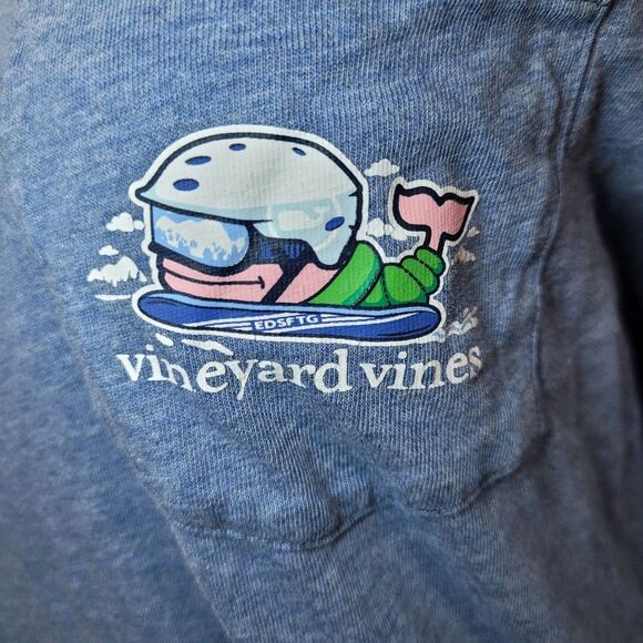 Vineyard Vines size XS Long-Sleeve Heathered Send It Whale Pocket T-Shirt - Picture 9 of 9